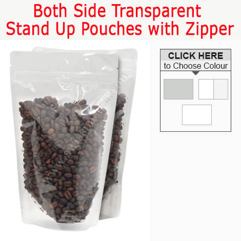 TRANSPARENT STAND UP POUCHES