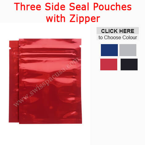 THREE SIDE SEAL POUCHES WITH ZIPPER