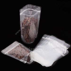 TRANSPARENT STAND UP POUCHES WITH ZIPPER